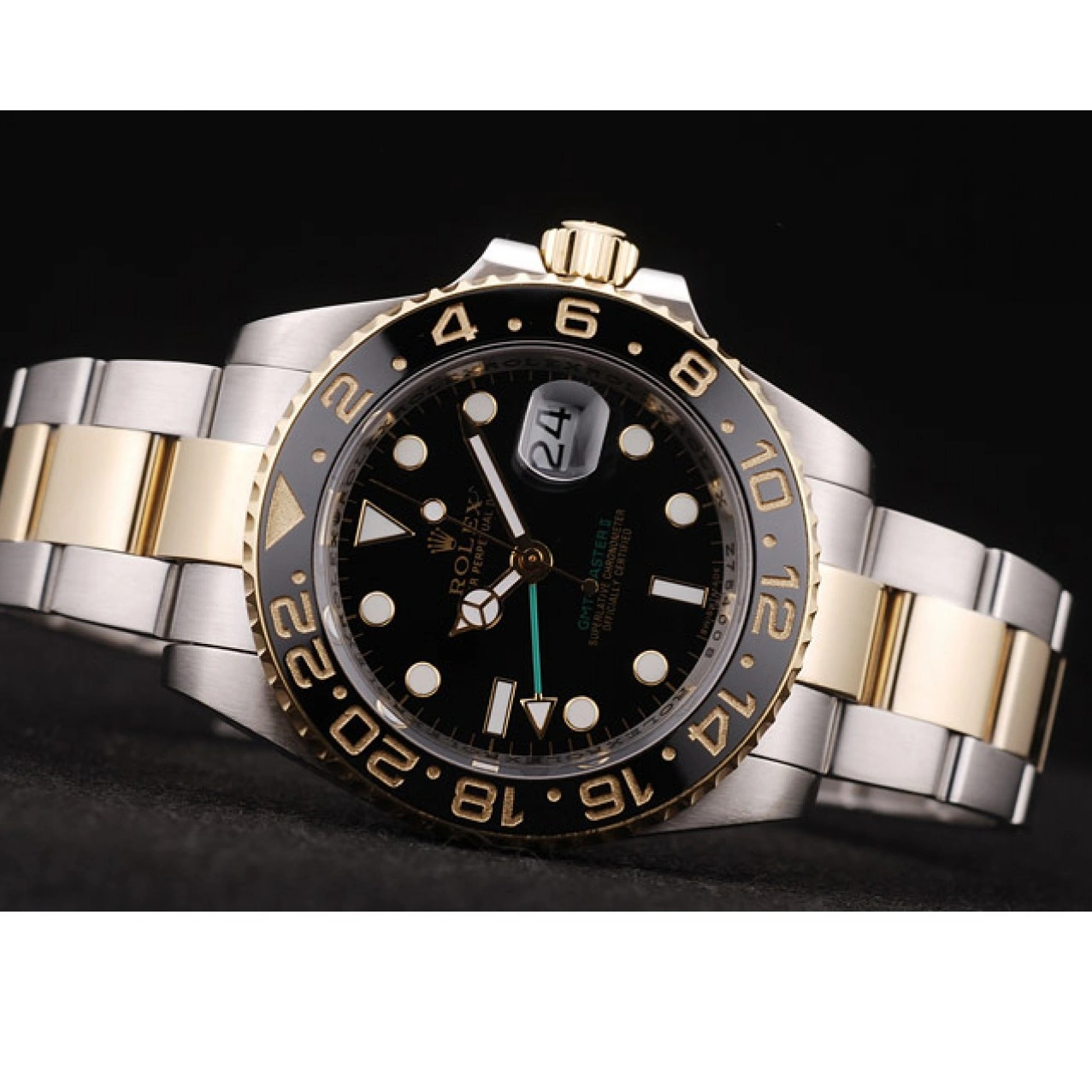 GMT 98229 Black Dial Bezel Master Rolex Ceramic Black II 1016